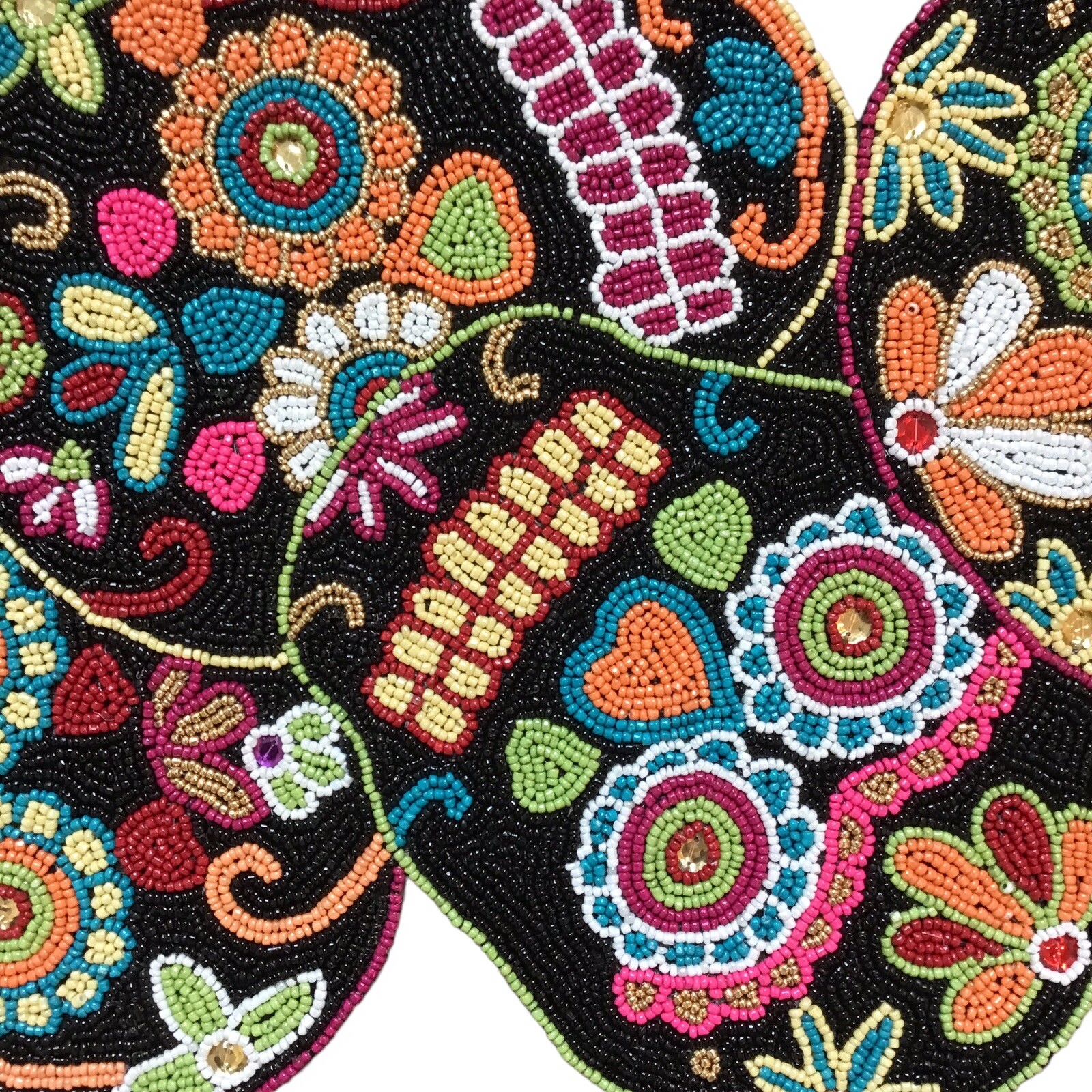 Rachel Zoe Day Of The Dead Halloween Sugar Skull Beaded Centerpiece Table Runner Rachel Zoe Day Of The Dead Halloween Sugar Skull Beaded Centerpiece Table Runner