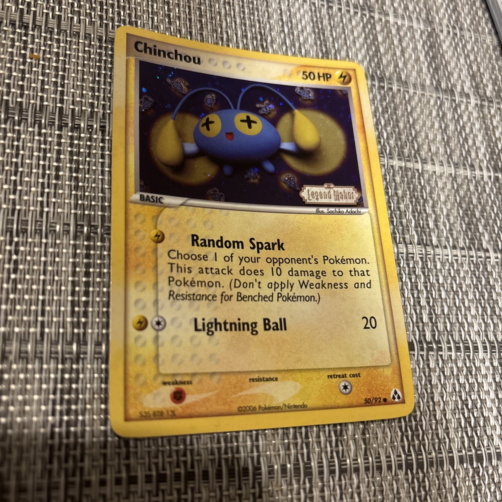 🌕2006 Pokemon w/ Swirl- Chinchou Legend Maker 50/92 Reverse Holo Stamped NM🌕 🌕2006 Pokemon w/ Swirl- Chinchou Legend Maker 50/92 Reverse Holo Stamped NM🌕