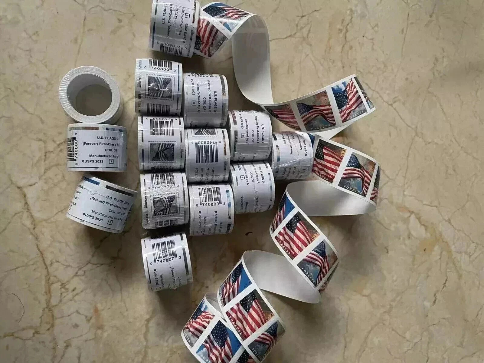 20 Rolls of 100 USPS Postage Stamps, Totaling 2000 Pieces 2024 20 Rolls of 100 USPS Postage Stamps, Totaling 2000 Pieces 2024