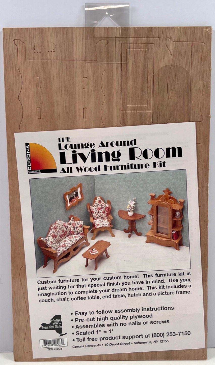 Corona Concepts 7203 Lounge Around Living Room All Wood Dollhouse Furniture Kit