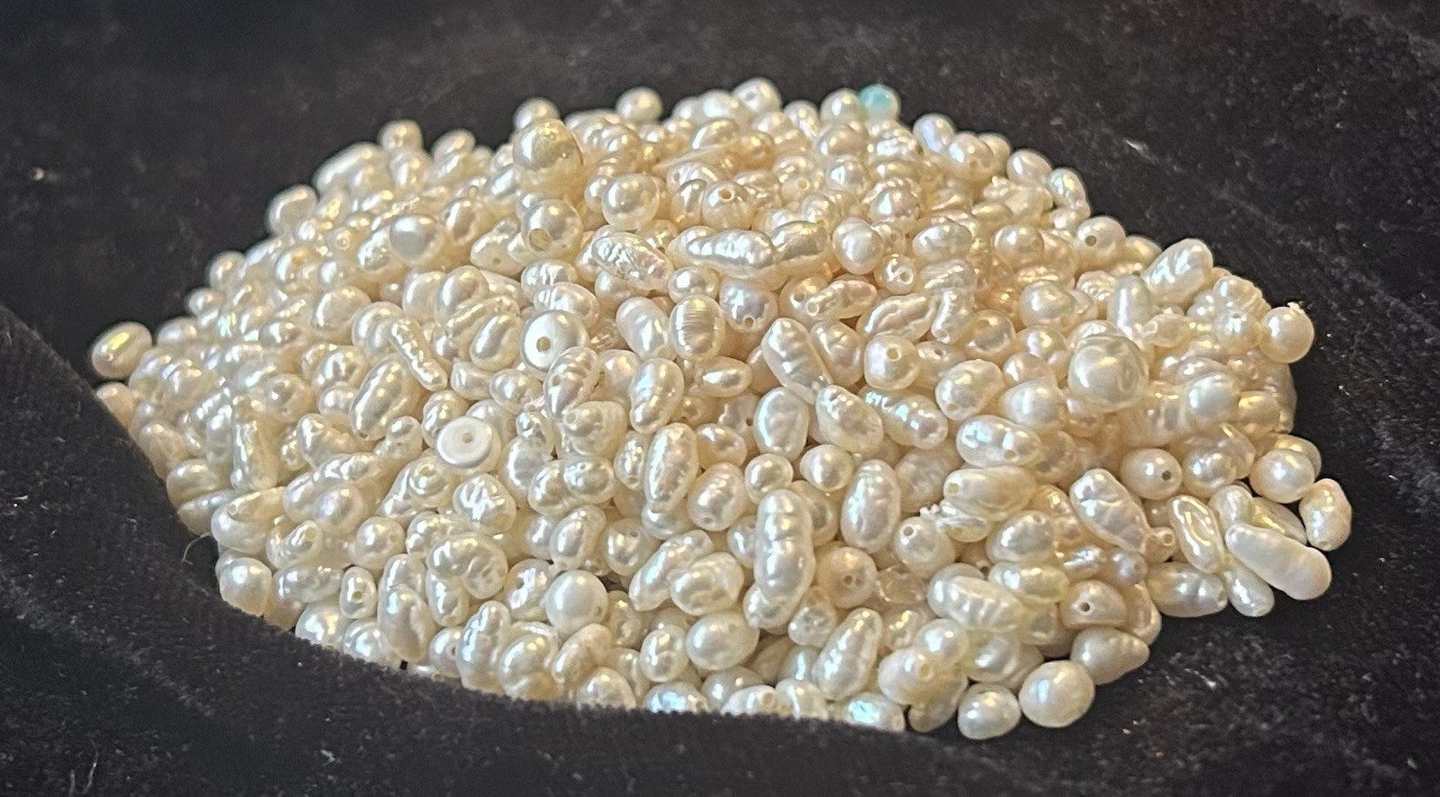 500 VINTAGE GENUINE FRESHWATER BIWA NATURAL PEARL RICE BAROQUE BEADS  