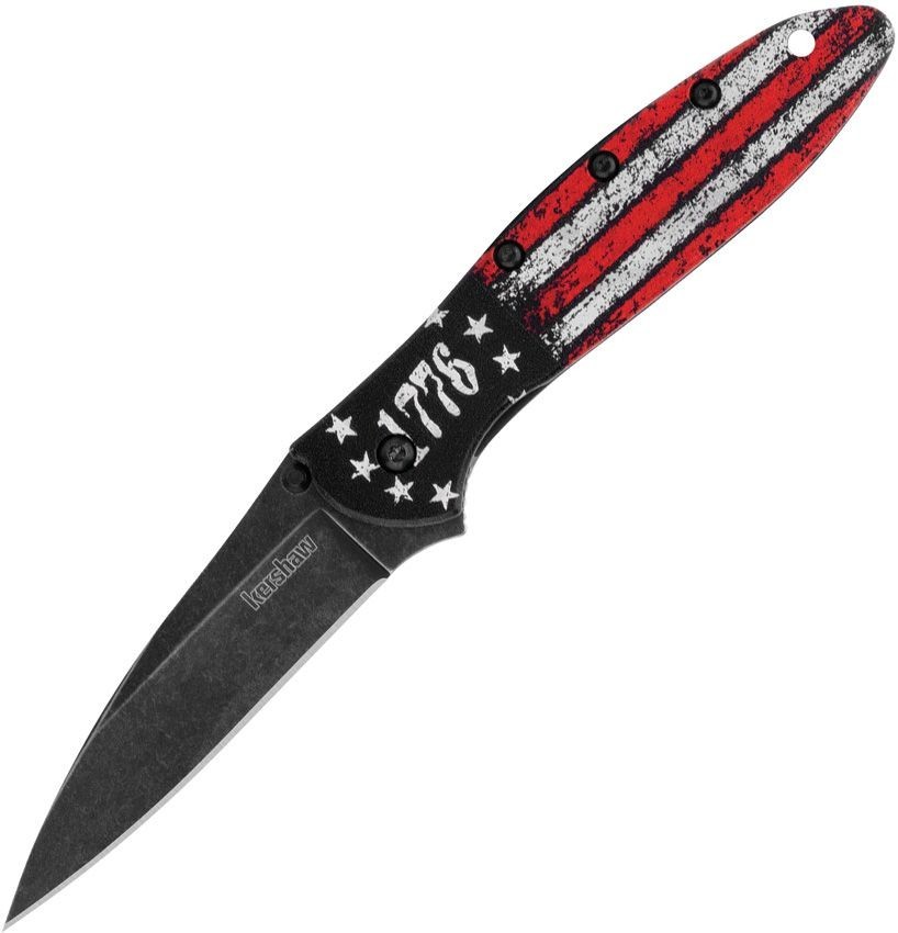Kershaw Leek Linerlock USA 1776 Flag Aluminum 14C28N Pocket Knife 1660ROSS NEW Kershaw Leek Linerlock USA 1776 Flag Aluminum 14C28N Pocket Knife 1660ROSS NEW