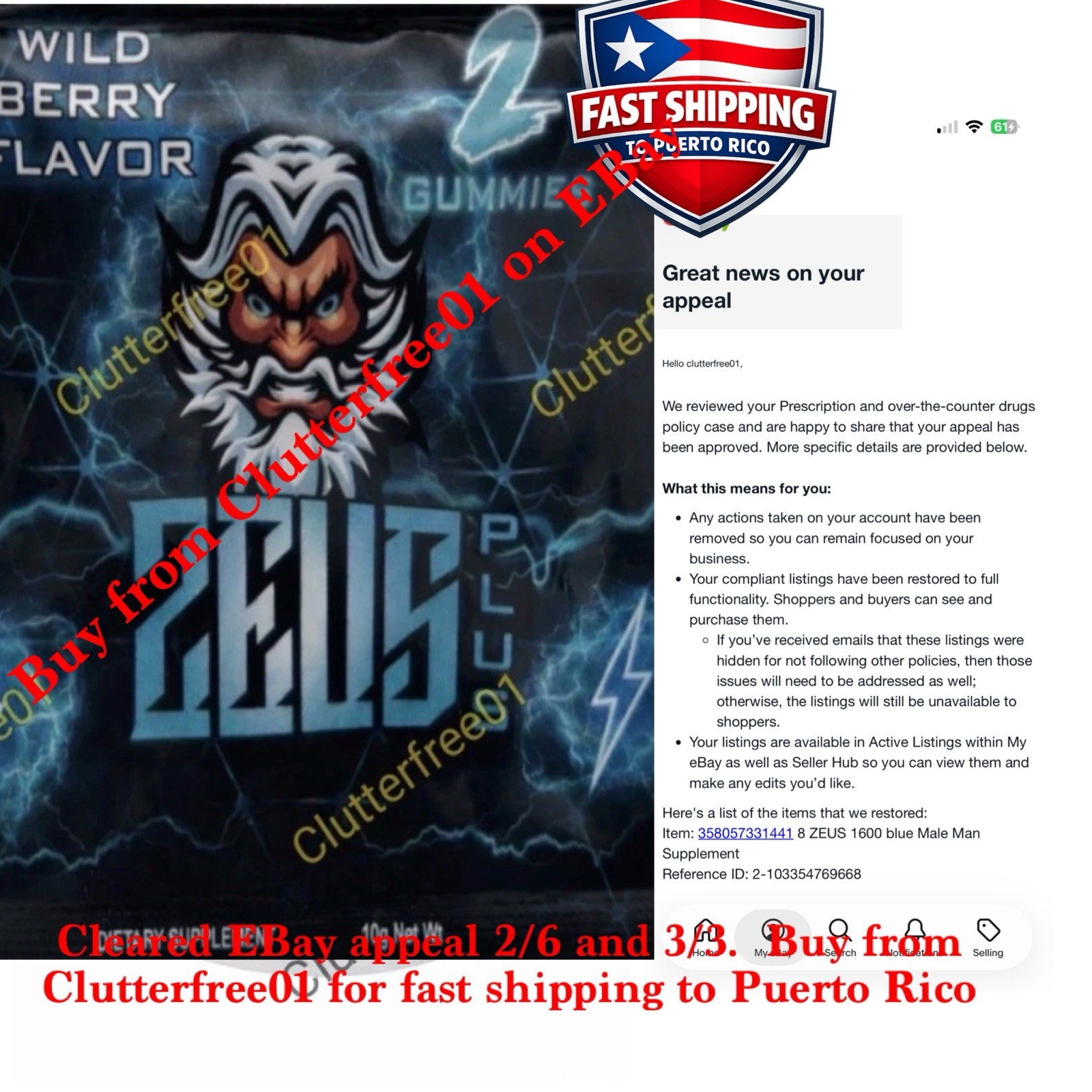 Zeus Wild Berry Gummies Male Sexual Enhancement 5 bags - 10 gummies Zeus Wild Berry Gummies Male Sexual Enhancement 5 bags - 10 gummies