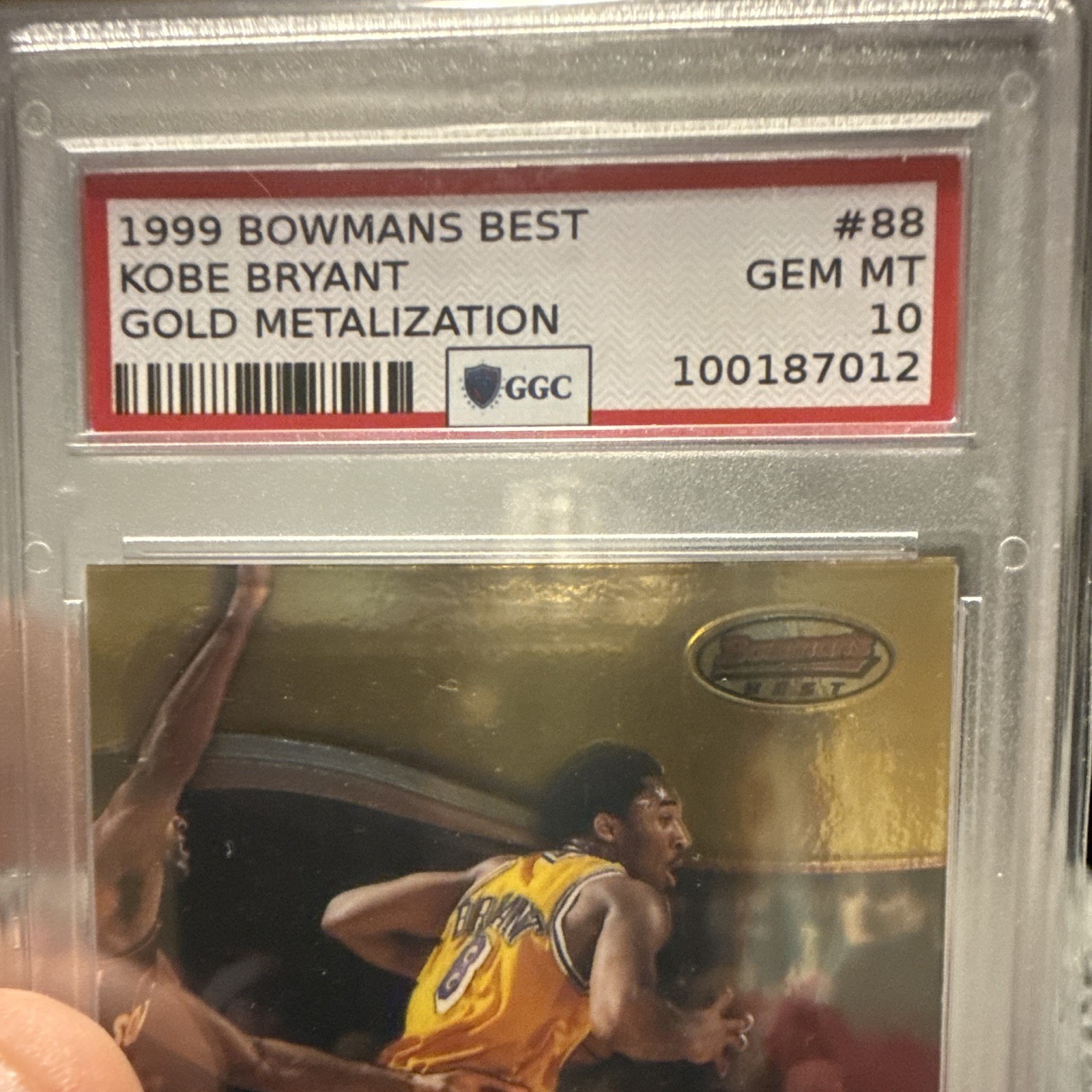 Bowman 1999 Bowman\'s Best Gold Metalization Kobe Bryant Lakers #88 Graded Bowman 1999 Bowman\'s Best Gold Metalization Kobe Bryant Lakers #88 Graded