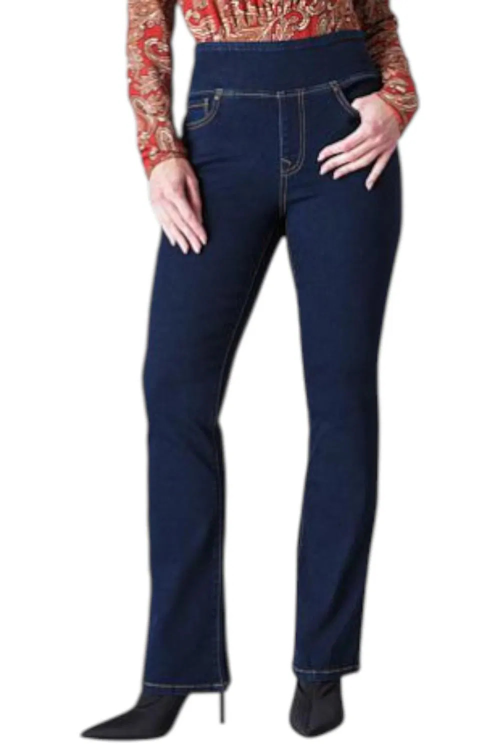 DG2 by Diane Gilman Women\'s Stretch Denim Waist Bootcut Jean Indigo DG2 by Diane Gilman Women\'s Stretch Denim Waist Bootcut Jean Indigo