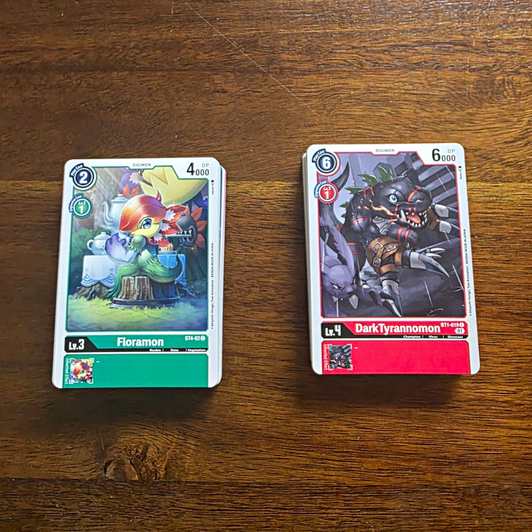 Bandai Digimon CCG Lot Floramon ST4-02 & DarkTyrannomon BT1-019 Bandai Digimon CCG Lot Floramon ST4-02 & DarkTyrannomon BT1-019