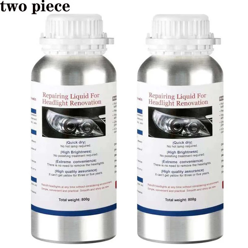 2PCS Car Headlight Liquid Polymer Polish 800ML Car Headlights Polishing 