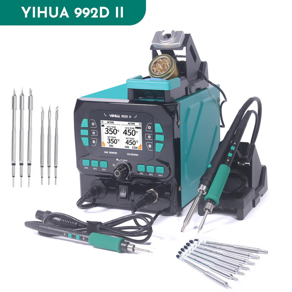 YIHUA 992D-II Precision Soldering Station Kit C210/C245 Hot Air Rework Station