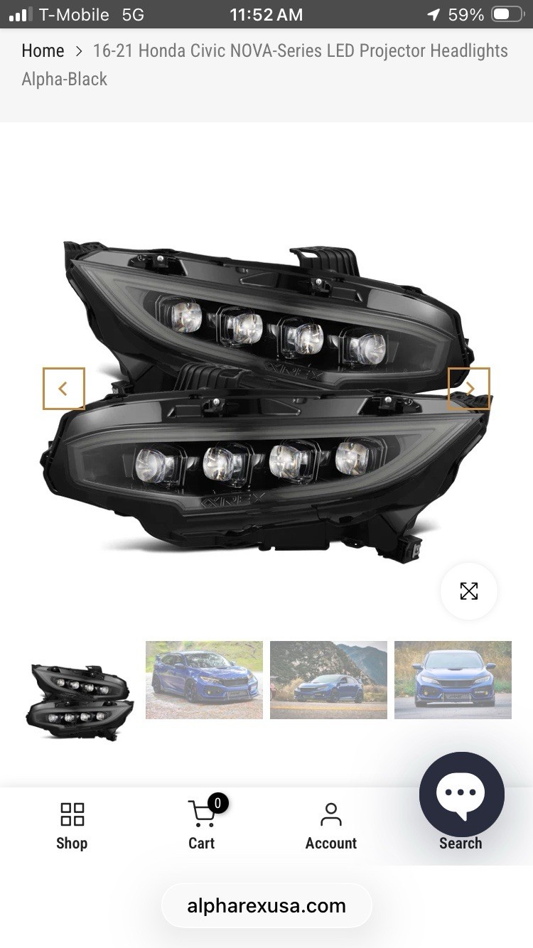 For 2016-2021 Honda Civic NOVA-Series LED Projector Headlights Black For 2016-2021 Honda Civic NOVA-Series LED Projector Headlights Black