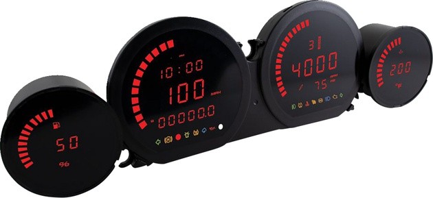 Koso HD-03L Gauge Kit Red #BA064921 Harley Davidson