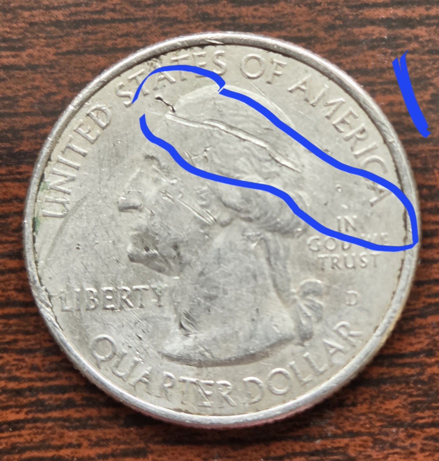 rare. 2013 d  ft McHenry national park error die crack on obverse.  atb series