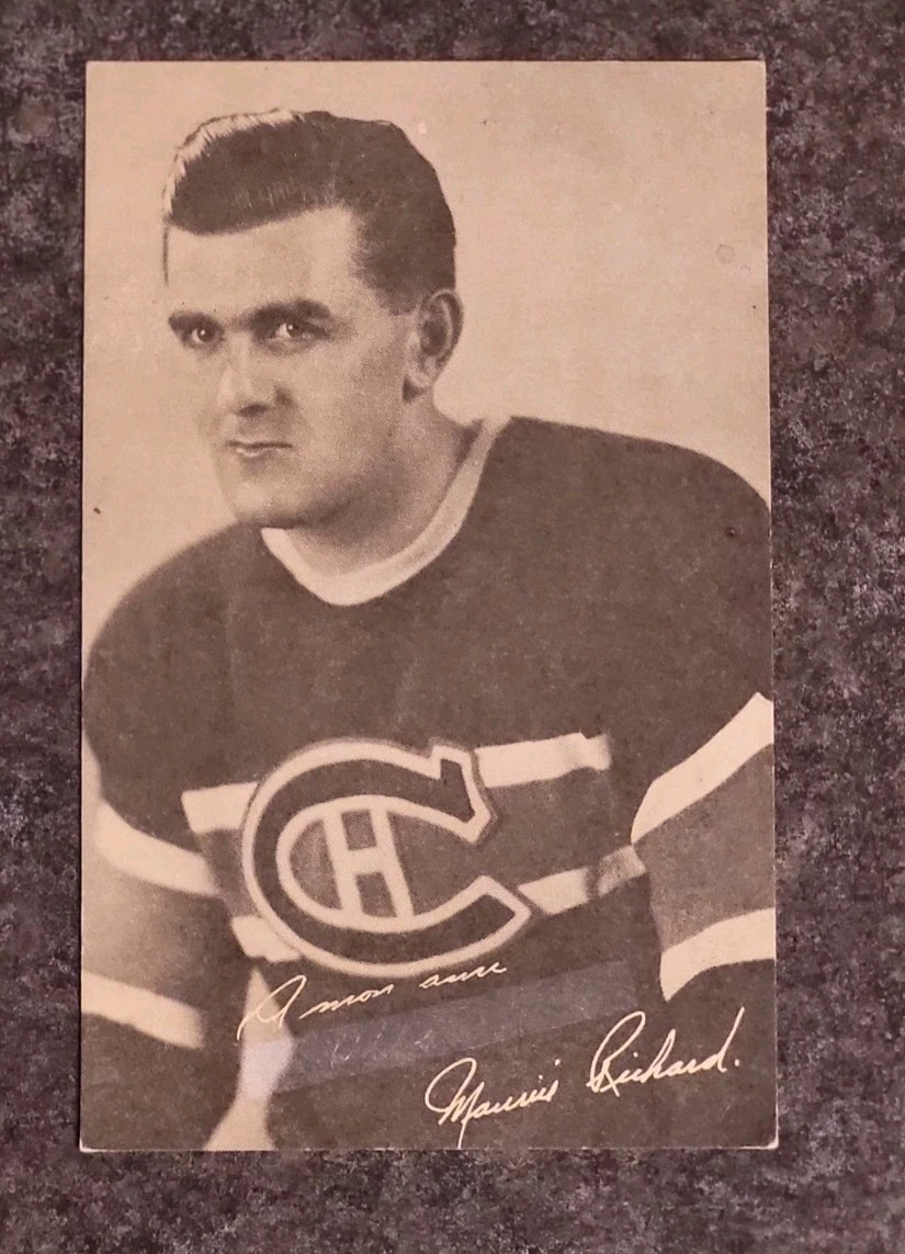 Rare 1940s Maurice Richard Promotional Postcard Montreal Canadiens Rare 1940s Maurice Richard Promotional Postcard Montreal Canadiens