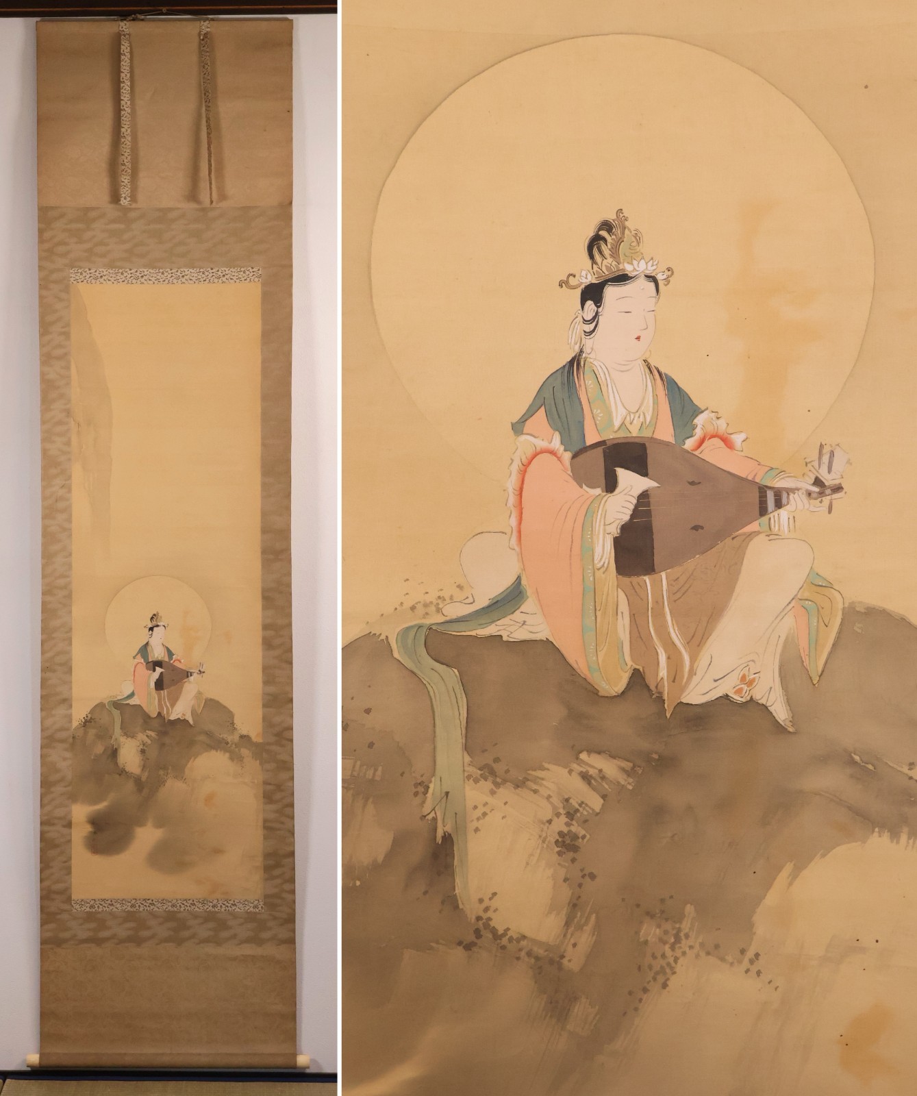 Japanese Hanging Scroll Hand Painted \'Benzaiten Goddess\' KAKEJIKU By Yamakawa