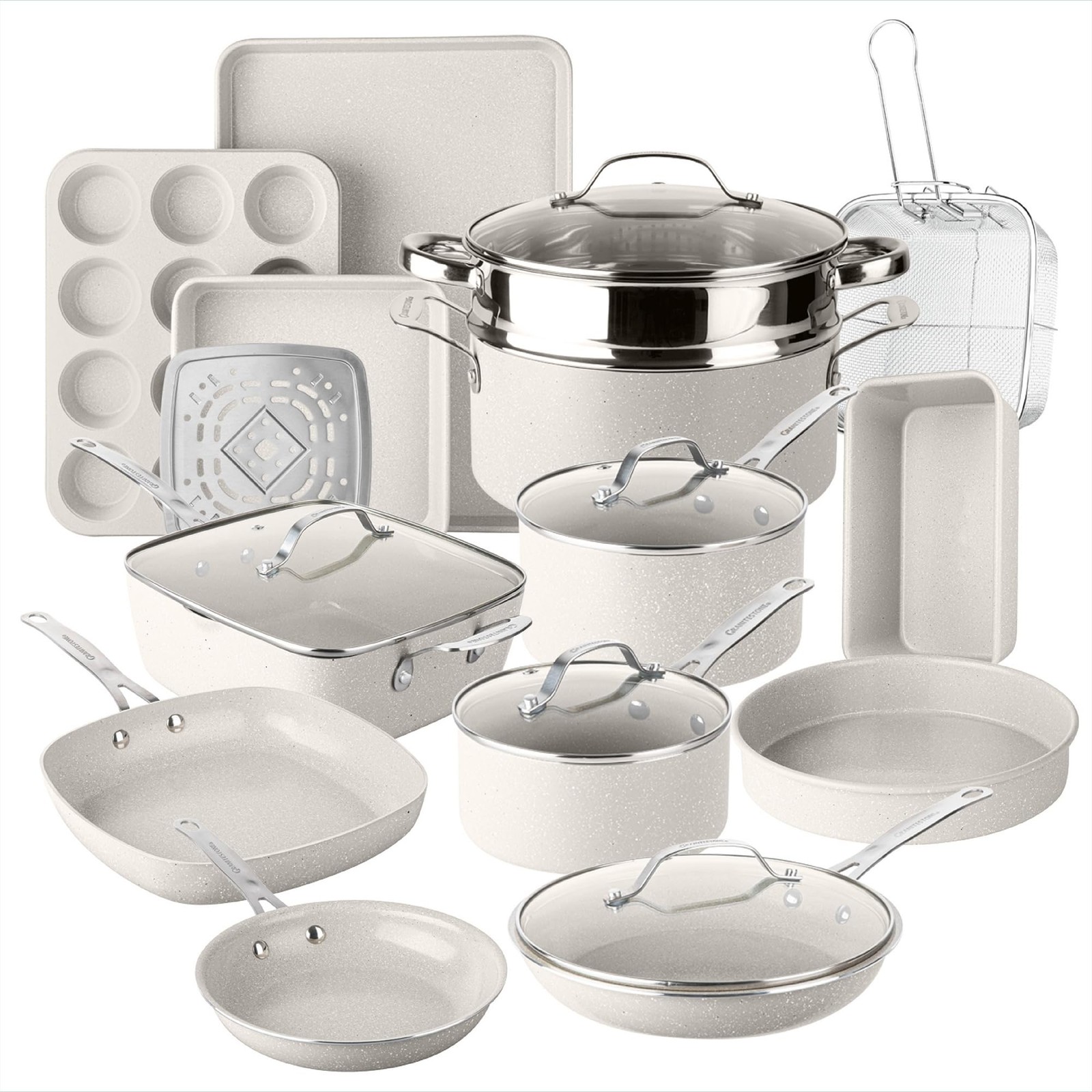 Granitestone Ceraluxe 20 Pc Ceramic Nonstick Cookware Set Nonstick Non Toxic
