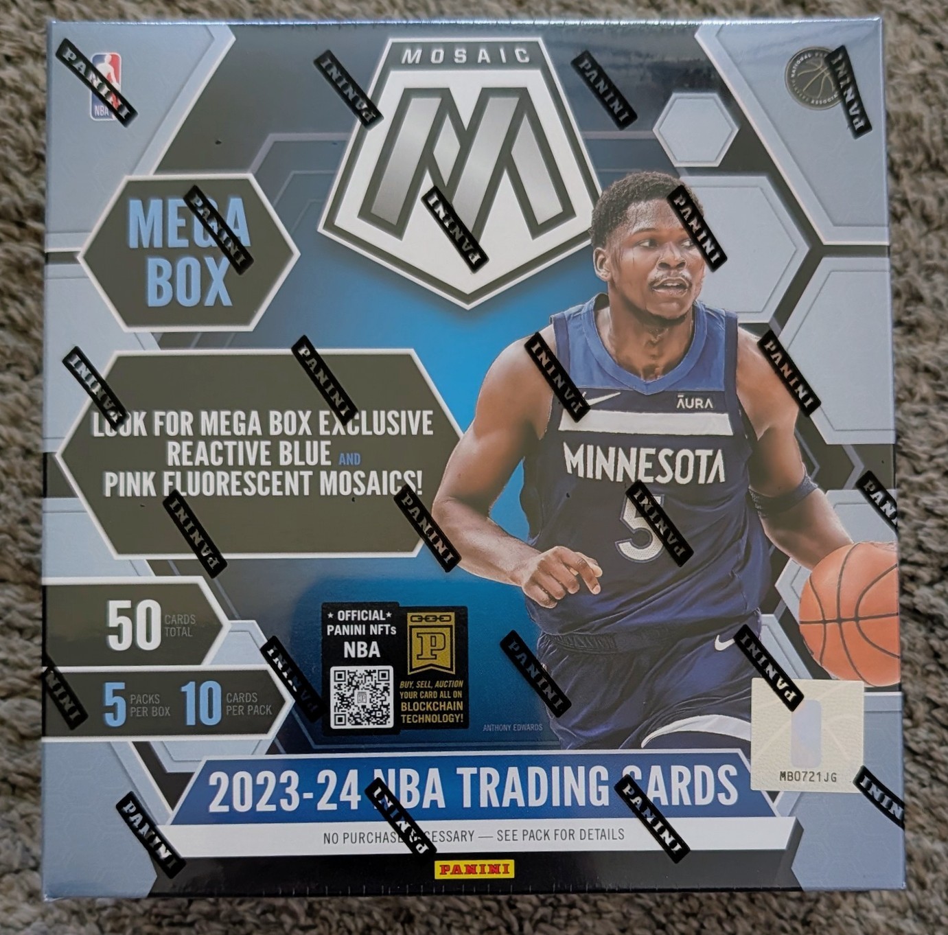 2023-24 NBA Trading Cards Panini Mosaic Mega Box | Exclusive Blue/Pink Mosaics