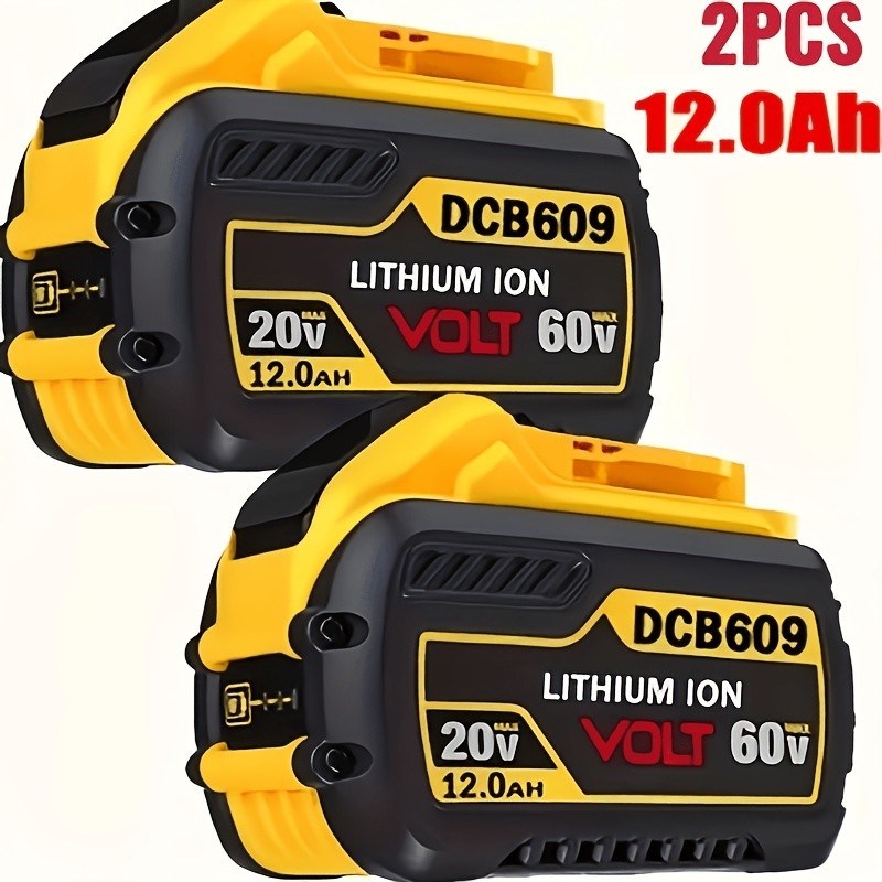2PCS 12.0AH Lithium Ion Battery DCB609-2 20V/60V MAX FLEXVOLT For DEWALT DCB612