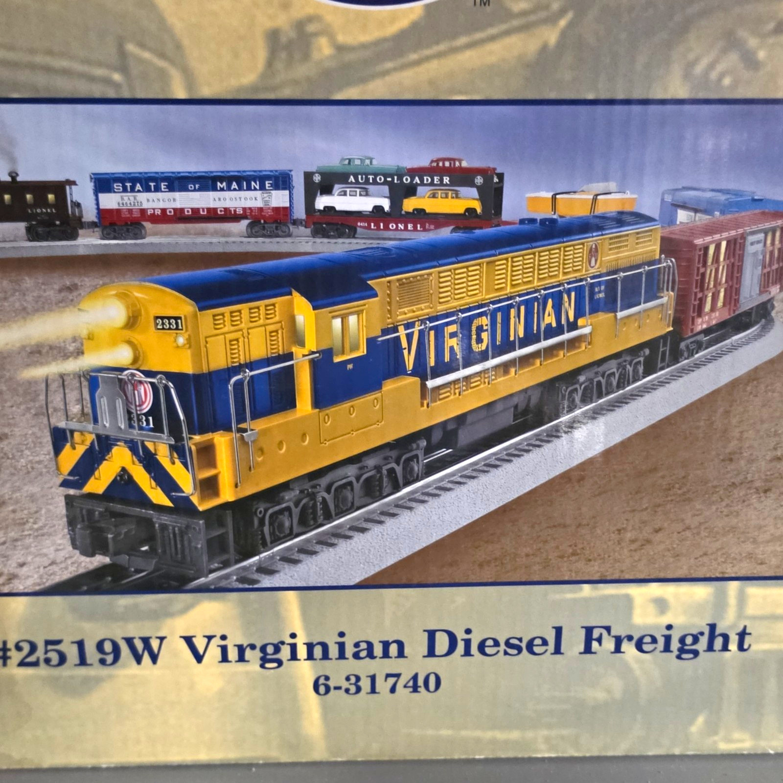 Lionel Virginian O Gauge Digital Diesel Freight Starter Set 6-31740 Light/Sound