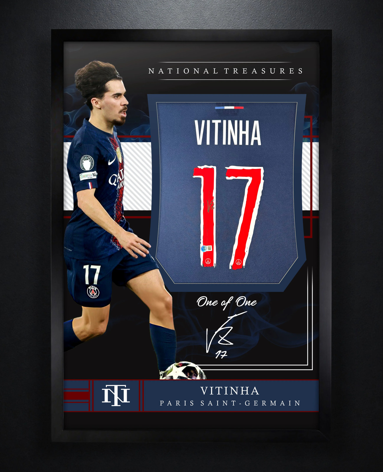 Vitinha Signed PSG Nike Jersey Framed Beckett COA Auto Display
