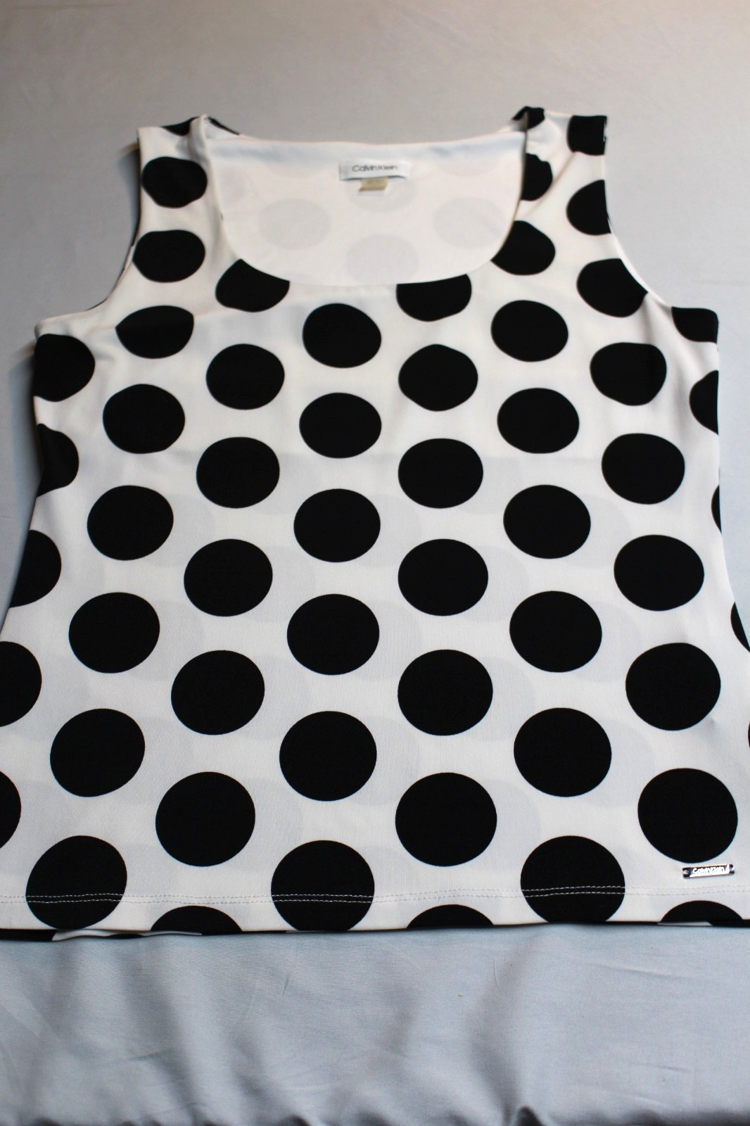 Calvin Klein Women Polka Black White Polka Dot Top