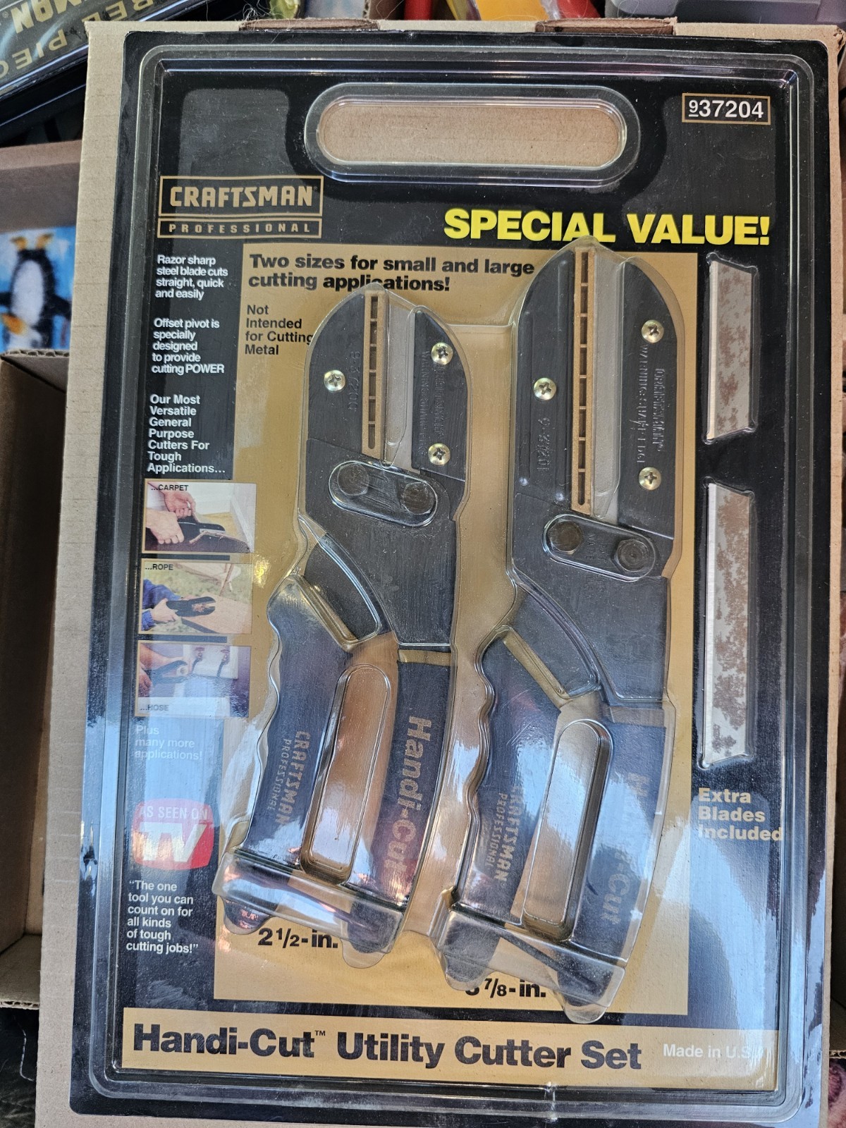 Sears Craftsman USA 2pc Handi Cut Utility cutter set NOS professional 37204 Sears Craftsman USA 2pc Handi Cut Utility cutter set NOS professional 37204