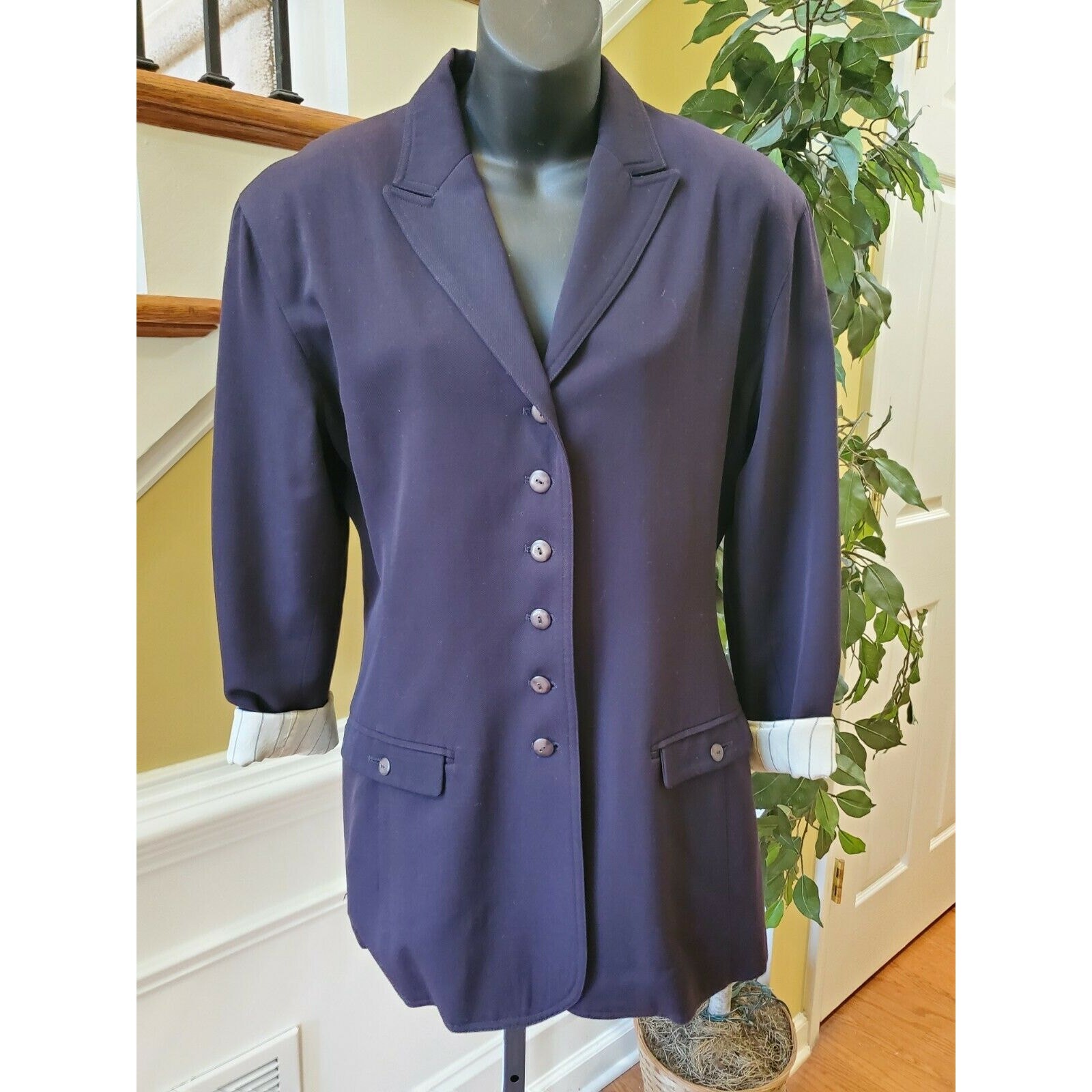 Vintage CRISCA Navy Blue Wool Blend Coat Jacket Size 38 Germany Vintage CRISCA Navy Blue Wool Blend Coat Jacket Size 38 Germany