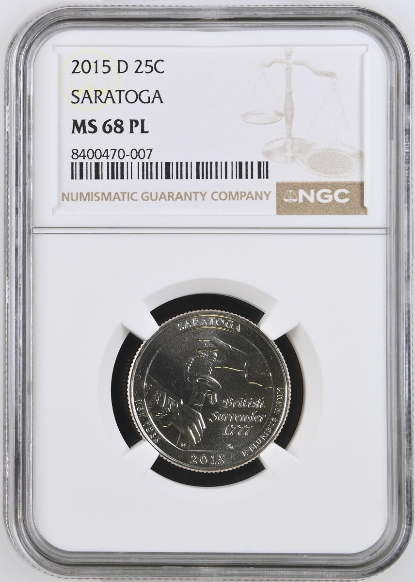 2015-D SARATOGA Washington ATB Quarter NGC MS68 PL RARE QUALITY