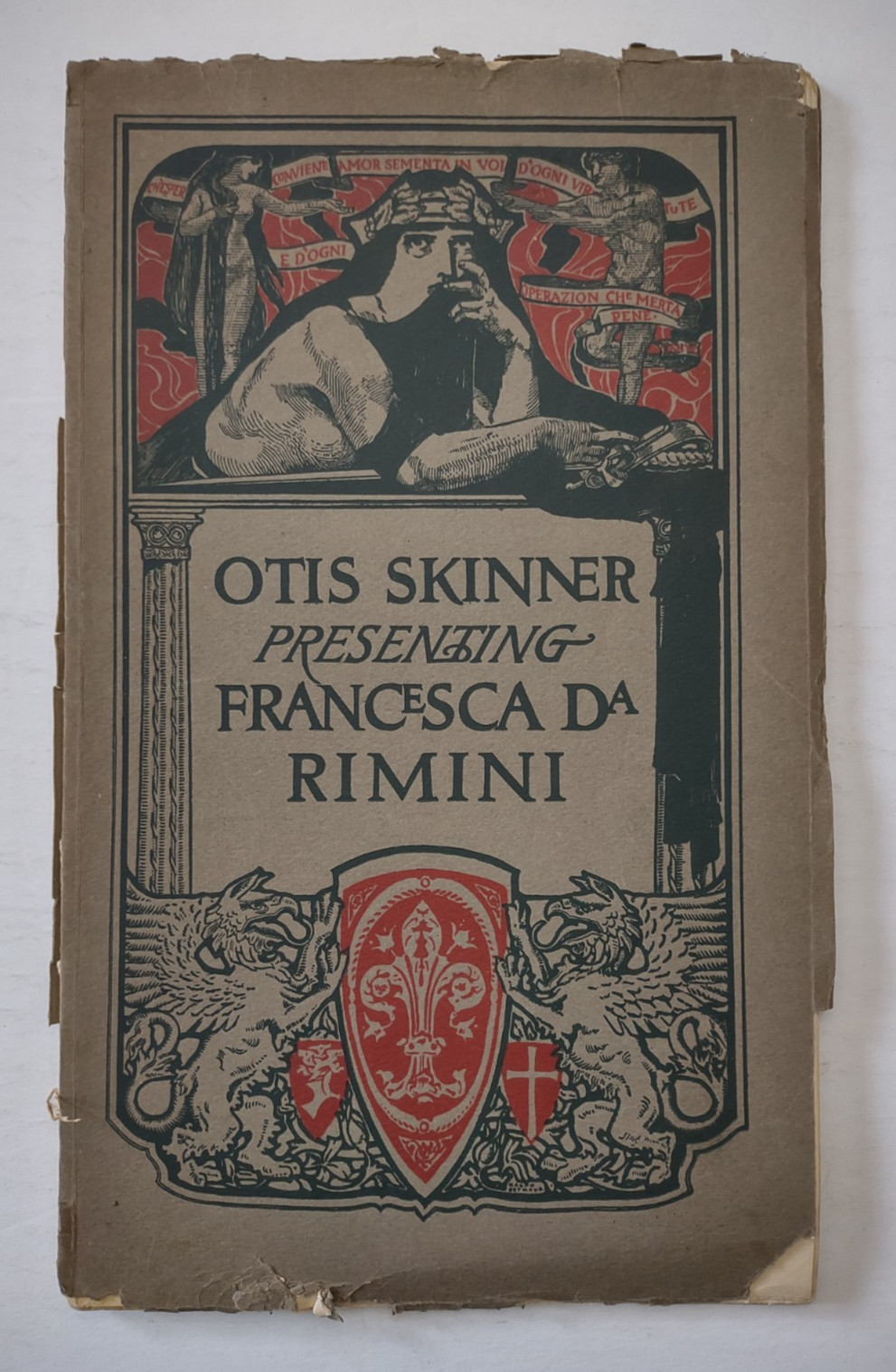 Antique Otis Skinner Presenting The Tragedy of Francesca Da Rimini book 1901