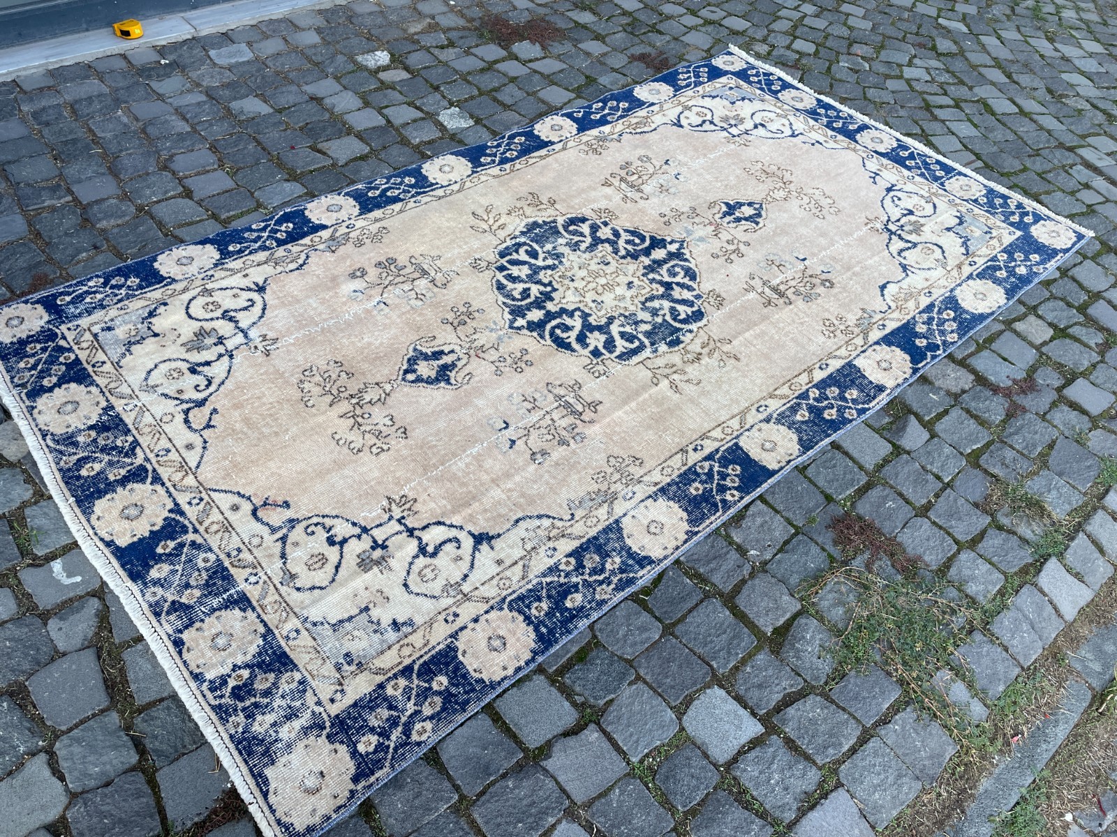 Bohemian Area Rug Handmade Wool Rug Turkish Vintage Traditional Rug 4,4 x 8,2 ft Bohemian Area Rug Handmade Wool Rug Turkish Vintage Traditional Rug 4,4 x 8,2 ft