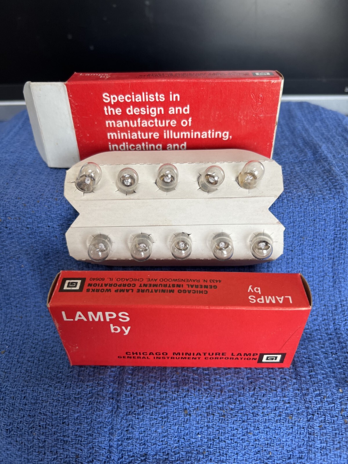 NOS Box of 10 Chicago miniature lamp works 757 mini indicator lamp