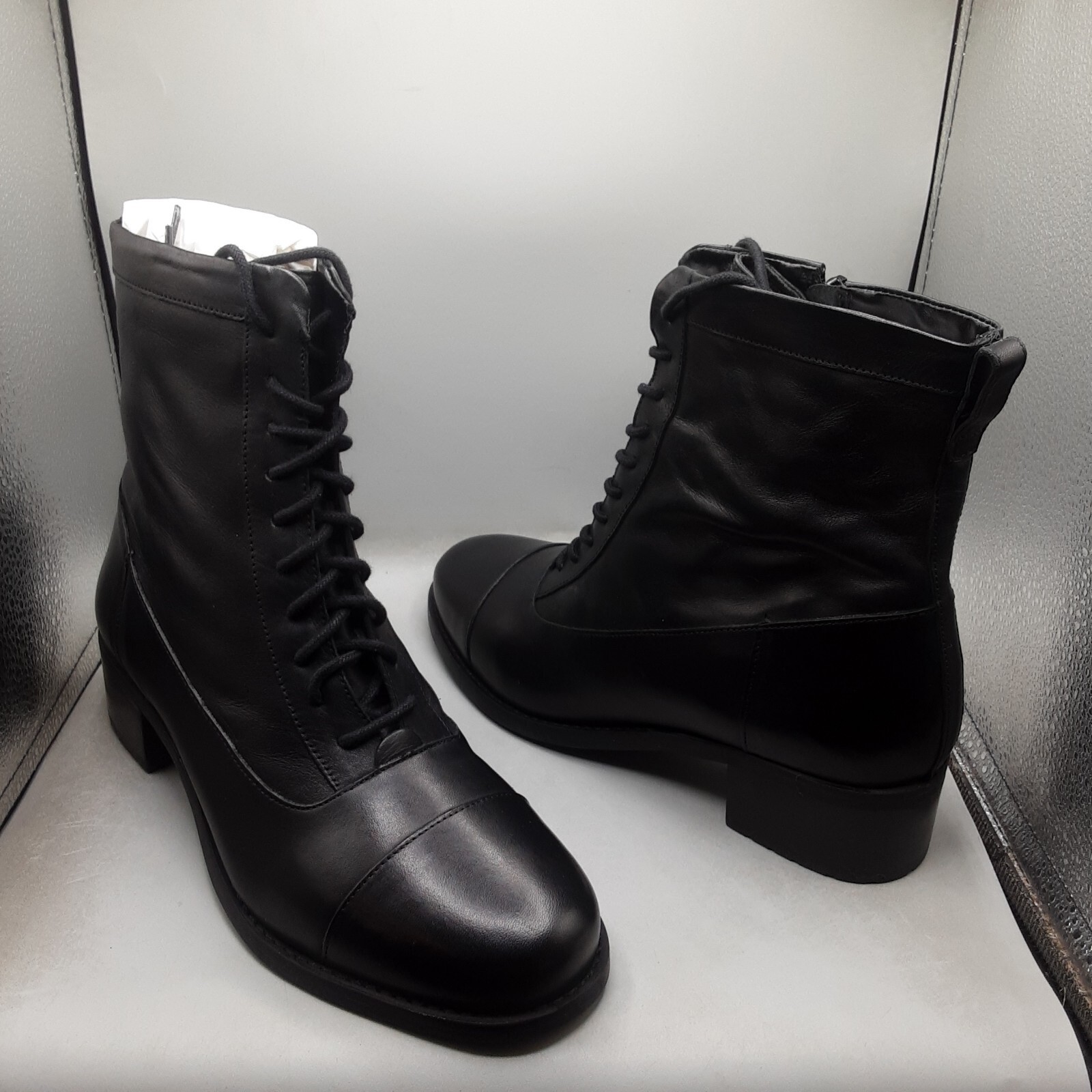 David Tate Explorer Combat Boots Women\'s 10M Black Leather