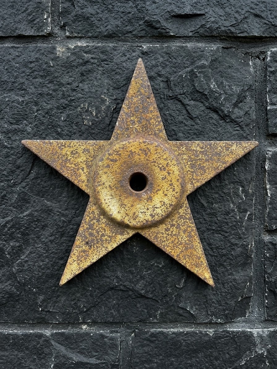 Antique  Cast Iron Architectural Star Building Anchor Salvage Tie Rod Washer