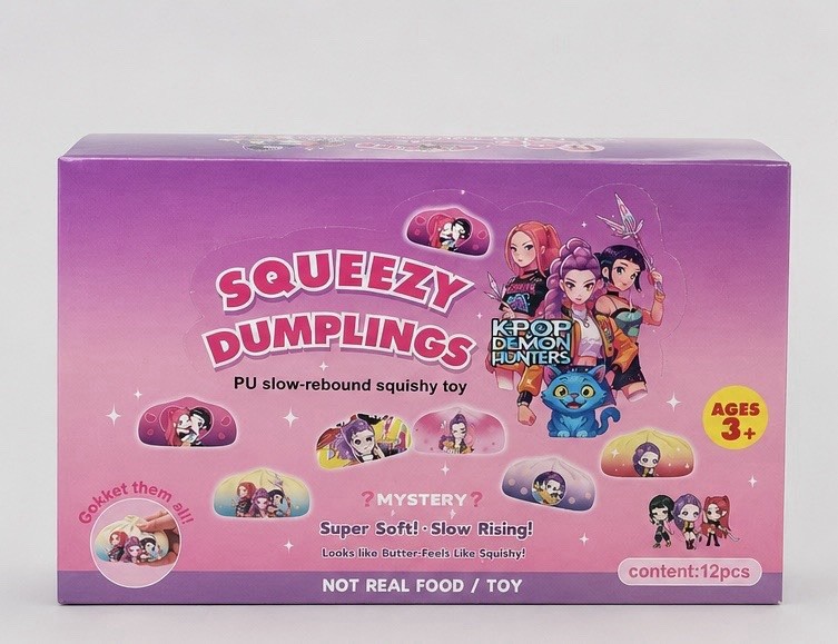 KPOP Mystery Foam Dumplings Display Case – 12 Pack Slow Rising Squishy Toys
