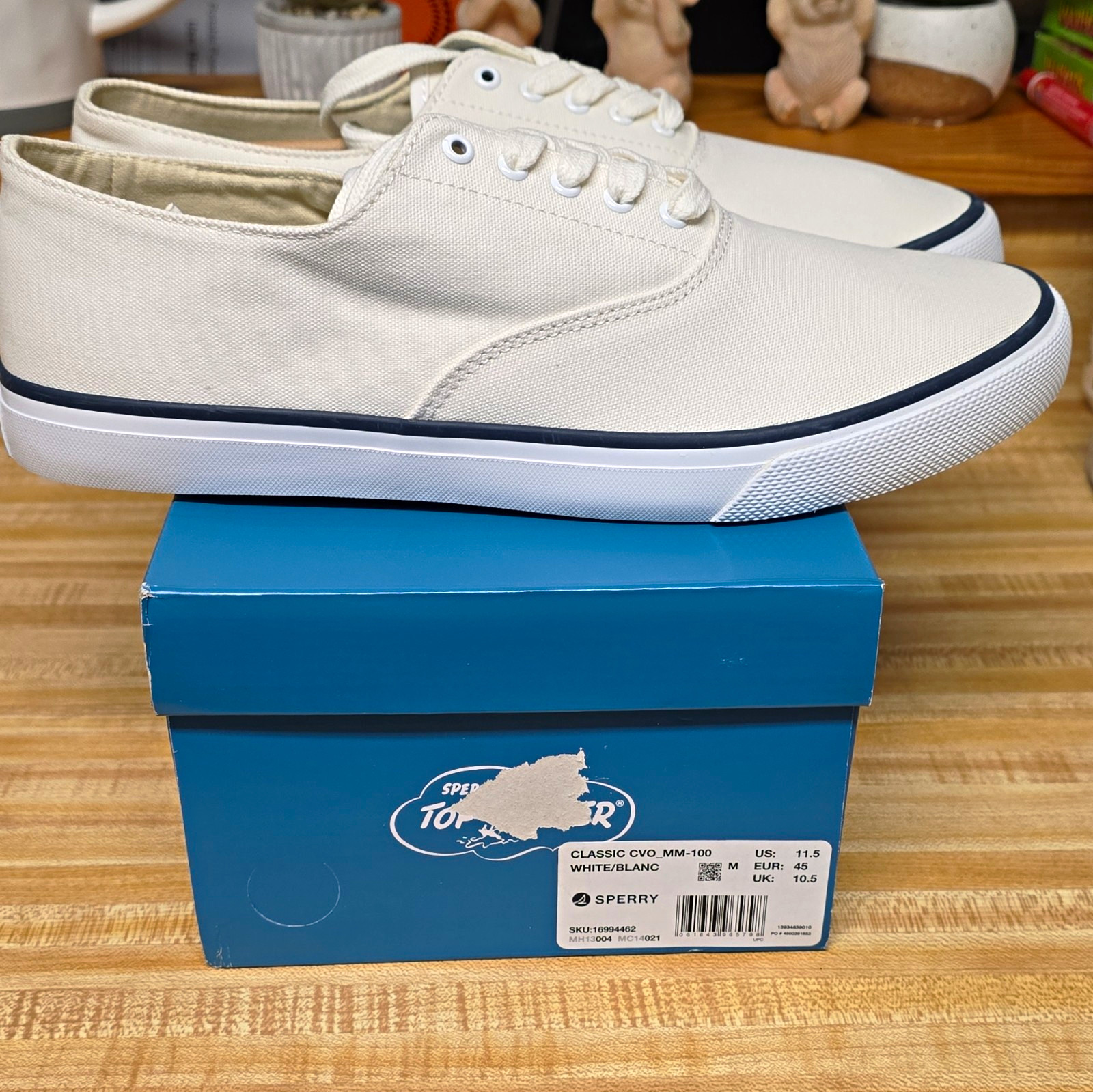 Sperry Top-Sider Classic CVO_MM-100 White Canvas Low Top Lace Up US 11.5