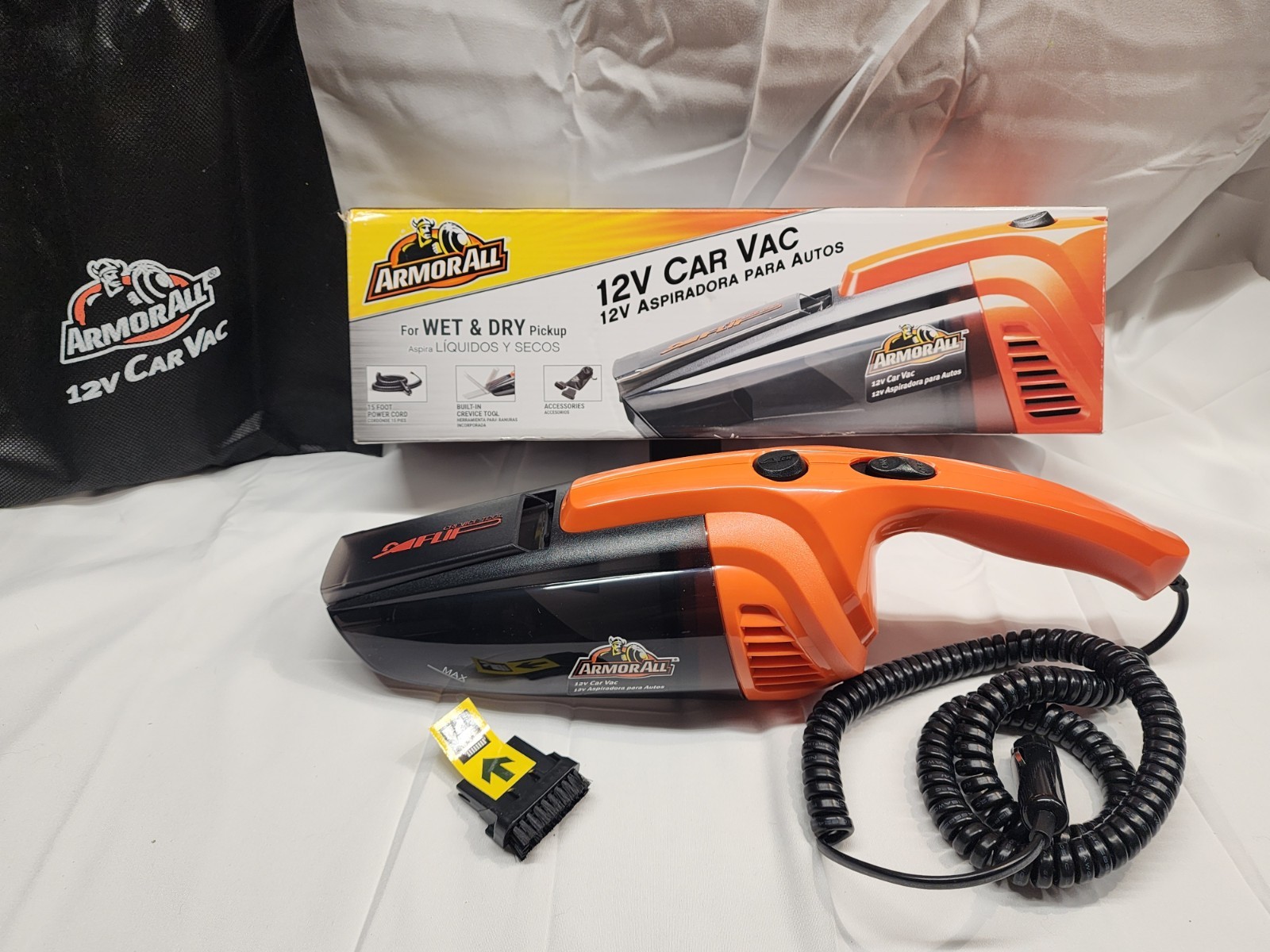 Armor All AA12V1 0901 12V Wet/Dry Car Vacuum NEW Open Box w/ Bag Accessories Armor All AA12V1 0901 12V Wet/Dry Car Vacuum NEW Open Box w/ Bag Accessories