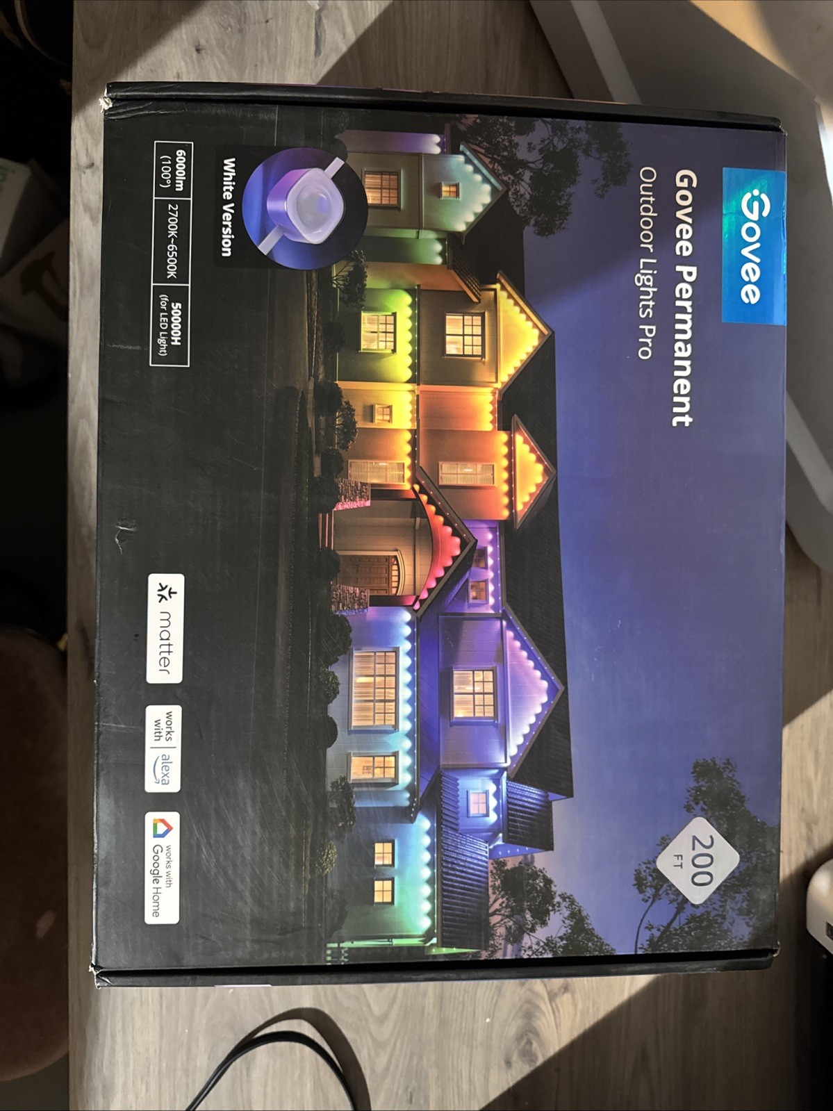 Govee Permanent Outdoor Lights Pro, 200ft with 120 RGBIC LED Lights, White Govee Permanent Outdoor Lights Pro, 200ft with 120 RGBIC LED Lights, White