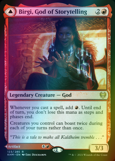 x1 Birgi, God of Storytelling // Harnfel, Horn of Bounty KHM MTG 123 FOIL 1x x1 Birgi, God of Storytelling // Harnfel, Horn of Bounty KHM MTG 123 FOIL 1x