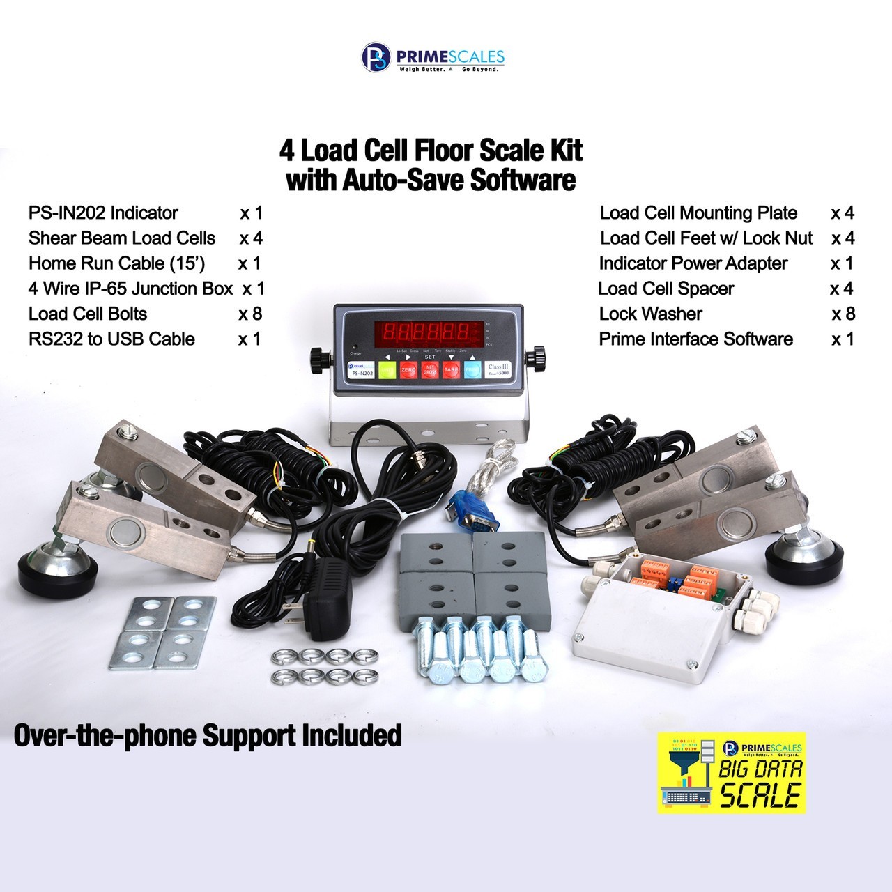 Heavy Duty Floor Scale Kit 5000 lb Load Cell Platform Weighing System NEW