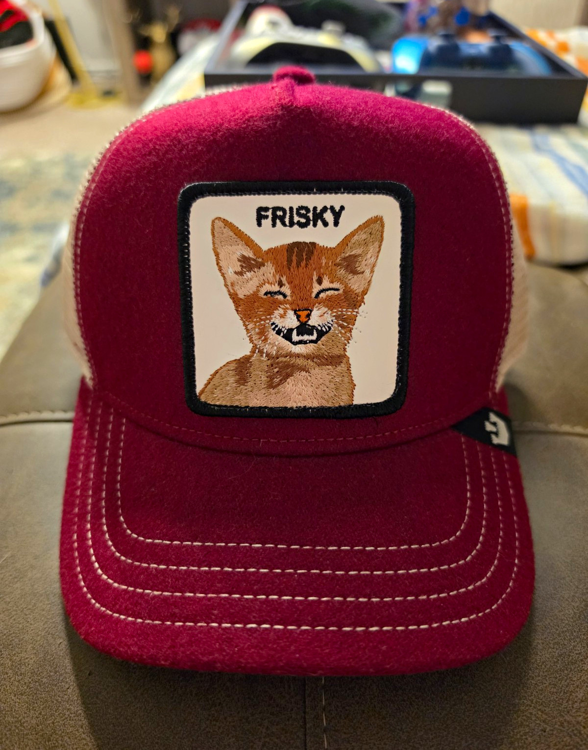 Goorin Bros. Frisky Whisky Cat Trucker Hat Adjustable Very Rare Goorin Bros. Frisky Whisky Cat Trucker Hat Adjustable Very Rare
