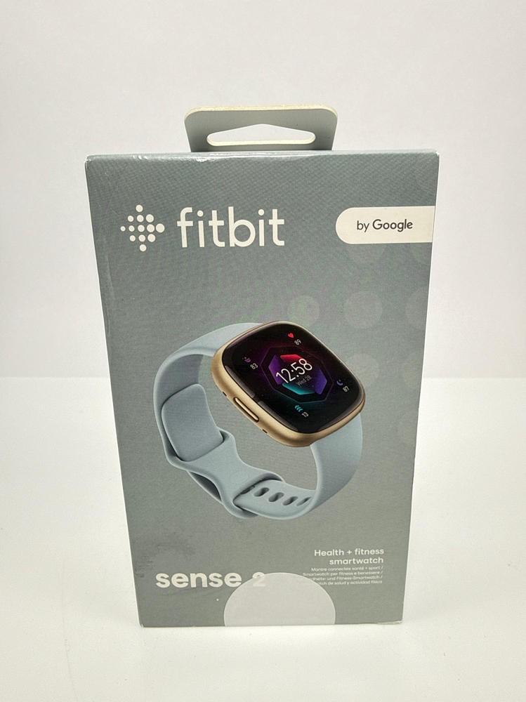 Fitbit Sense 2 GPS Health Smartwatch Blue Mist Pale Gold S L Bands