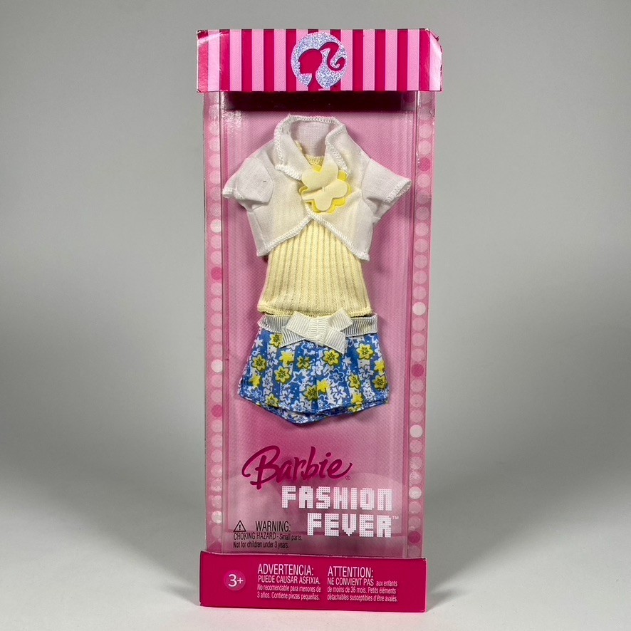 2006 Barbie Fashion Fever K8504 Floral Shorts Yellow Top NEW Sealed Mattel