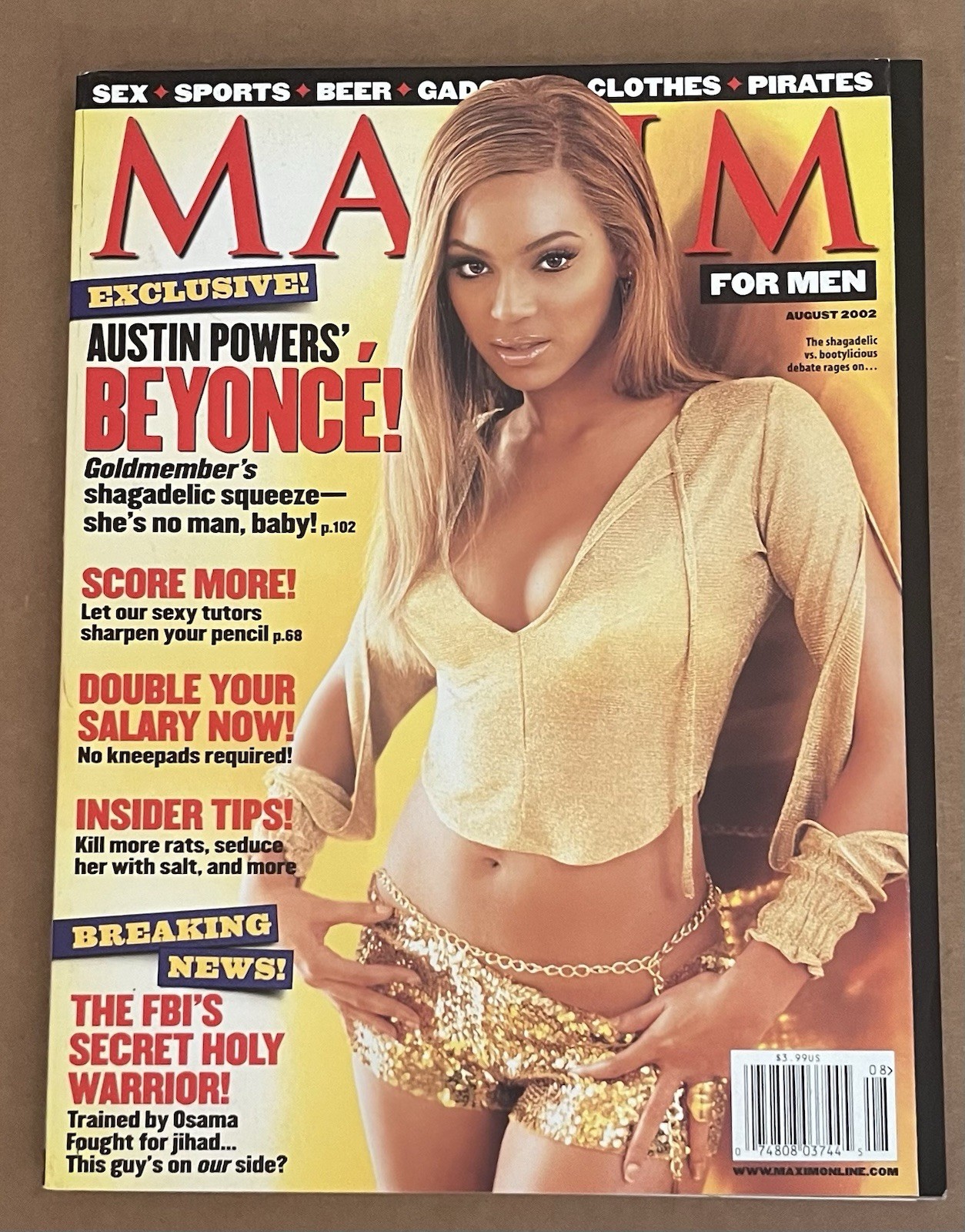 AUGUST 2002 BEYONCÉ KNOWLES MAXIM MAGAZINE NO SHIPPING LABEL