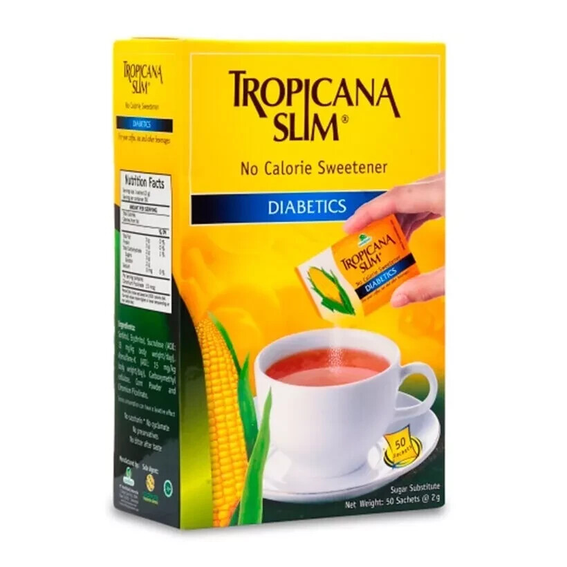 4x Tropicana Slim Diabetic No Calorie Sweetener Zero Cals - 200 Sachets 2g