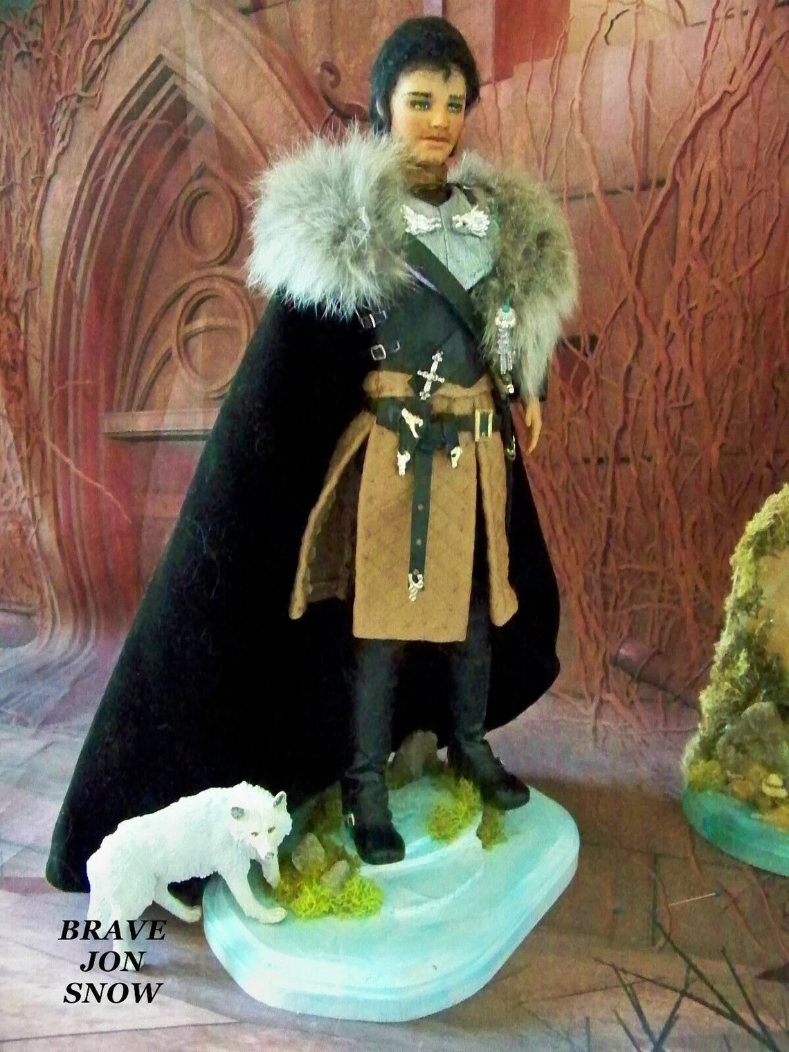 Repaint Custom Ken Doll Jointed G O T Jon Snow OOAK Barbie Sword in Box