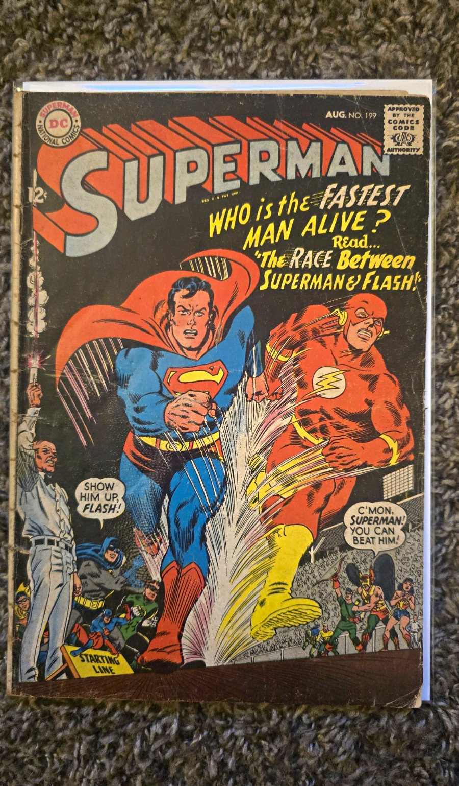 DC Comics Superman #199 (Aug 1967) The Race Between Superman & The Flash DC Comics Superman #199 (Aug 1967) The Race Between Superman & The Flash