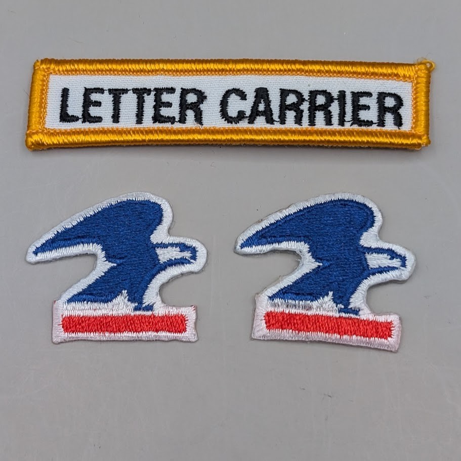 Lot 3 Vintage USPS Letter Carrier Eagle Patch Iron On Obsolete Postal