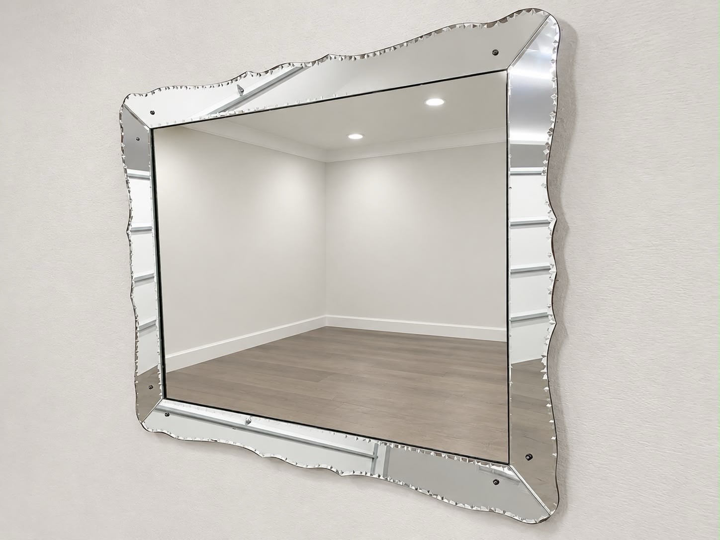 Vintage Mid-Century Deco French Style scalloped Mirror