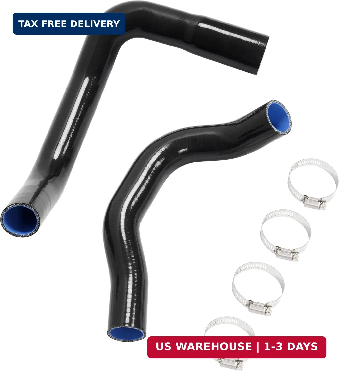 ALMULOO Black Radiator Hose Kit Compatible with 1971-1988 Chevrolet Chevy