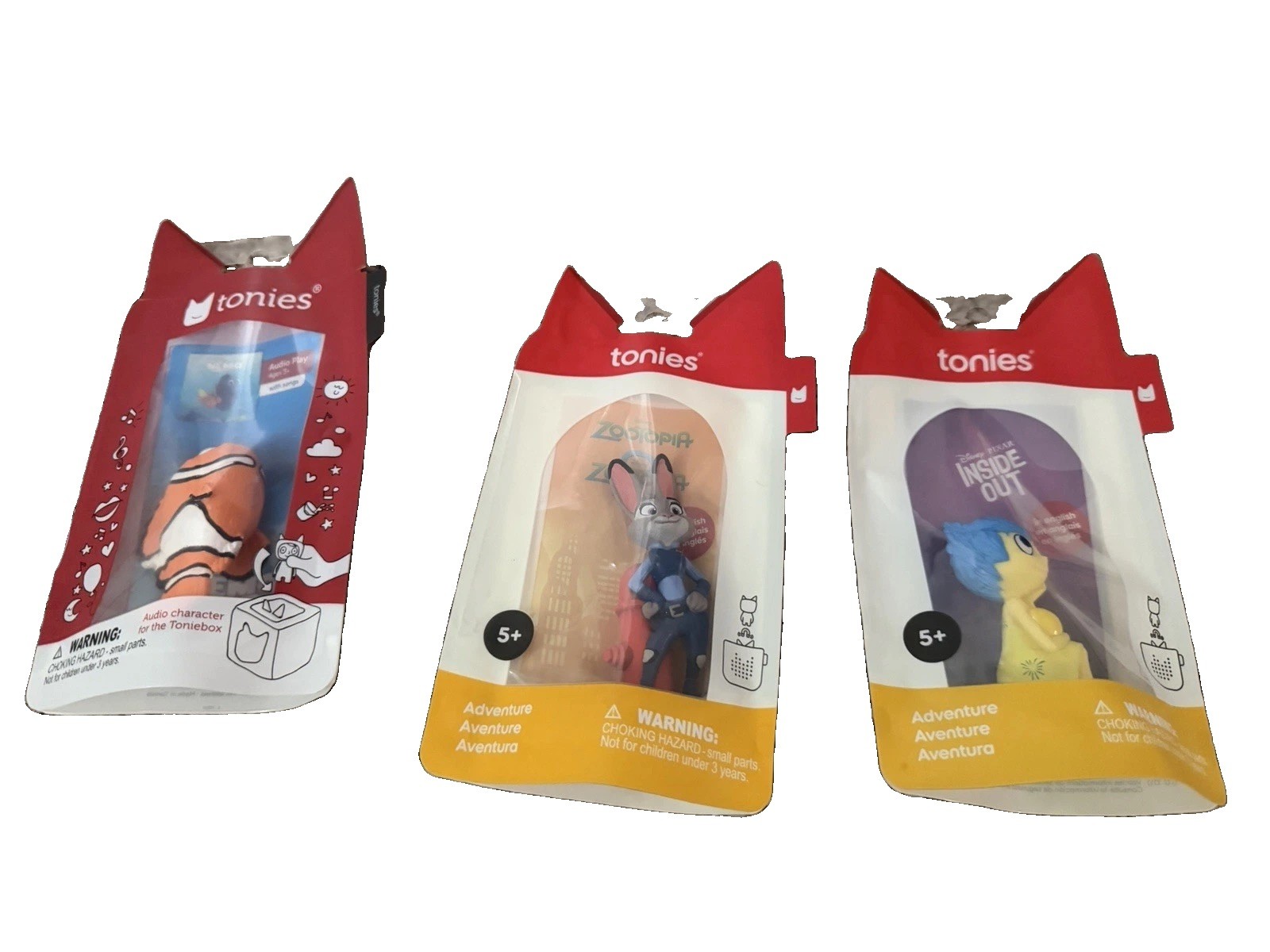 Tonies Disney Pixar 3 Pack Zootopia Inside Out Finding Nemo Audio Characters NEW