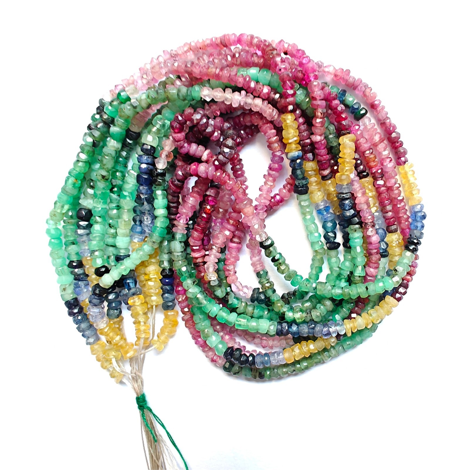 2.50-3.00 MM, Natural Multi Semi Precious Beads, Faceted Rondelle Cut Gemstone.