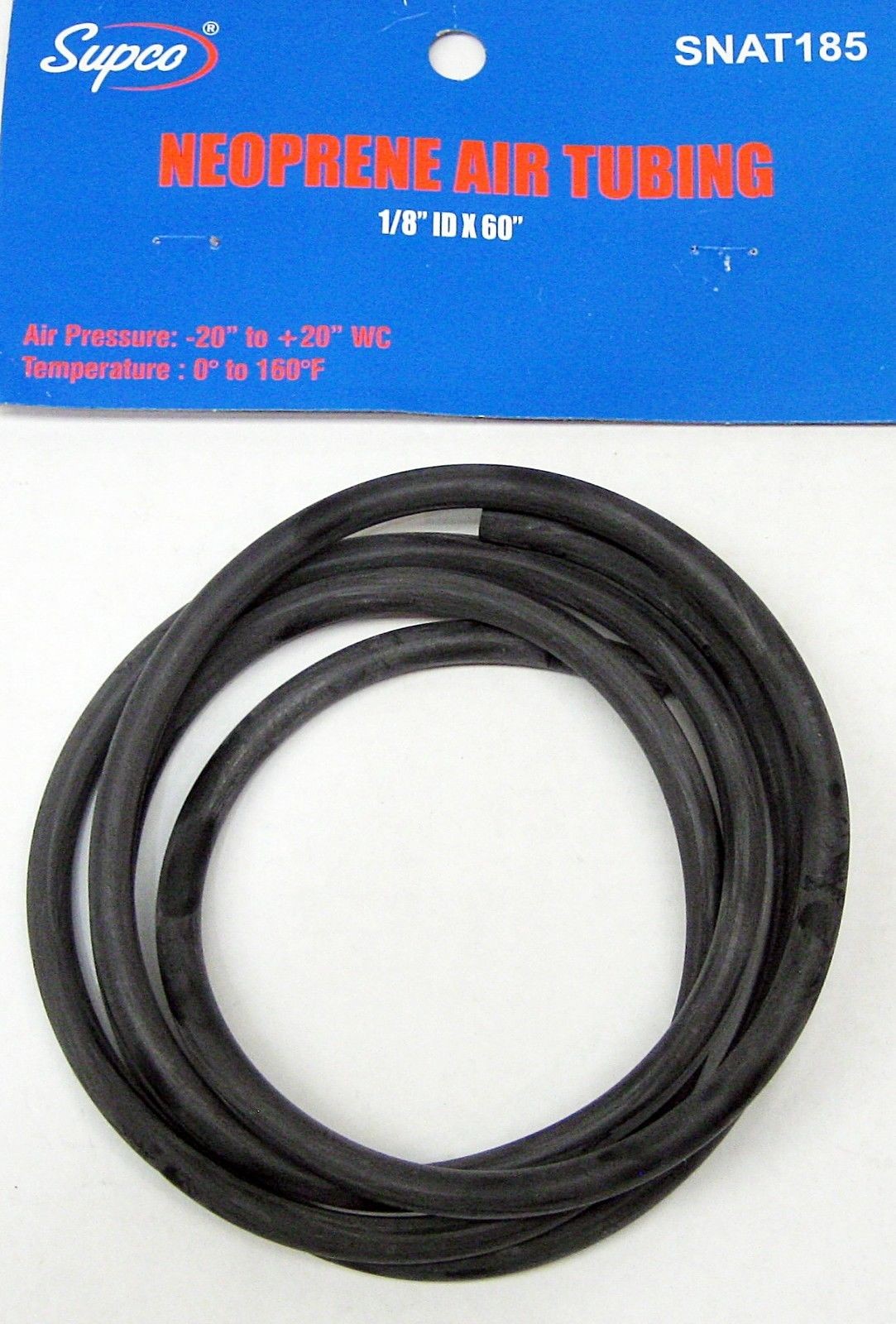 Neoprene Air Tubing Black for Furnace Pressure Switches 1/8\